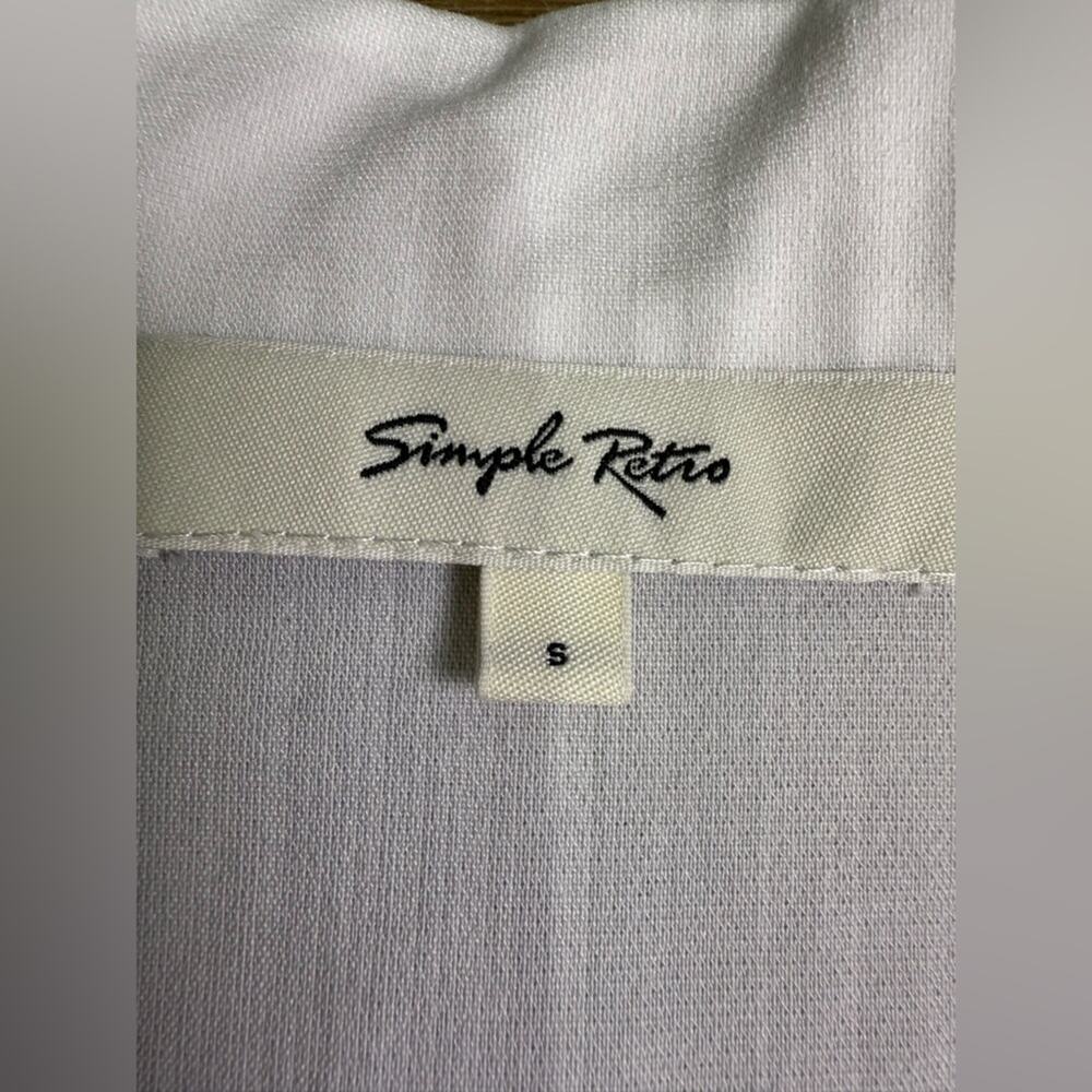 Simple Retro White Button Front Blouse Lace Trim Cottagecore Vintage Inspired Sm - Picture 7 of 10